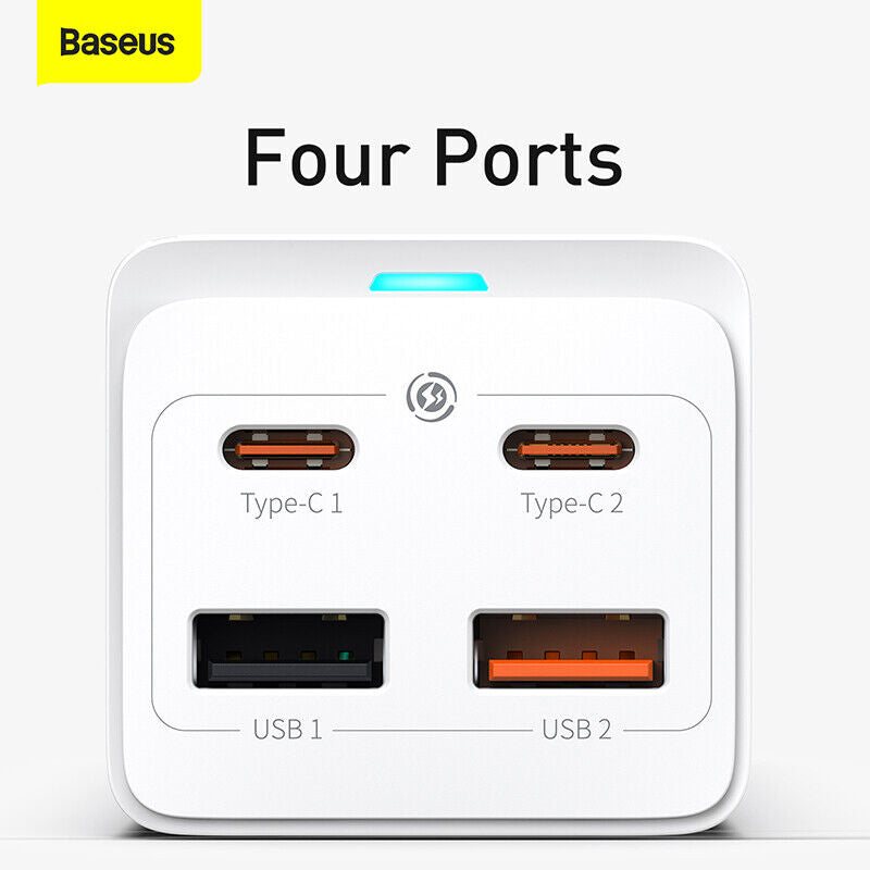 Baseus 65W GaN3 Pro Desktop Charger Power Strip Charging Station (White)