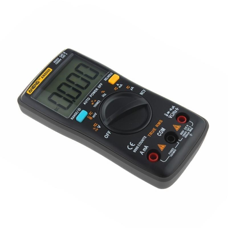 AN8009 True-RMS Auto Range Digital Multimeter NCV Ohmmeter Voltage Ammeter Black