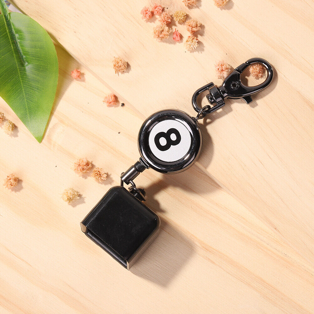 Portable Retractable Billiards Snooker Pool Cue Chalk Holder Clip Key Chain