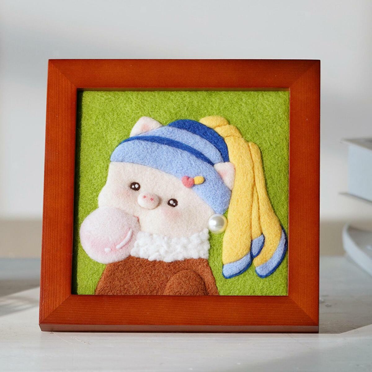 2pcs Wool Needle Felting Kits, Painting Picture Ornament Gift for Starter