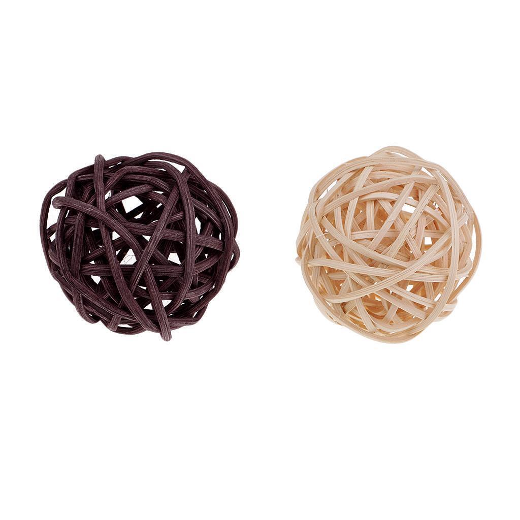32x 5/7cm Wicker Rattan Balls Home Christmas Wedding Party Decorative Crafts