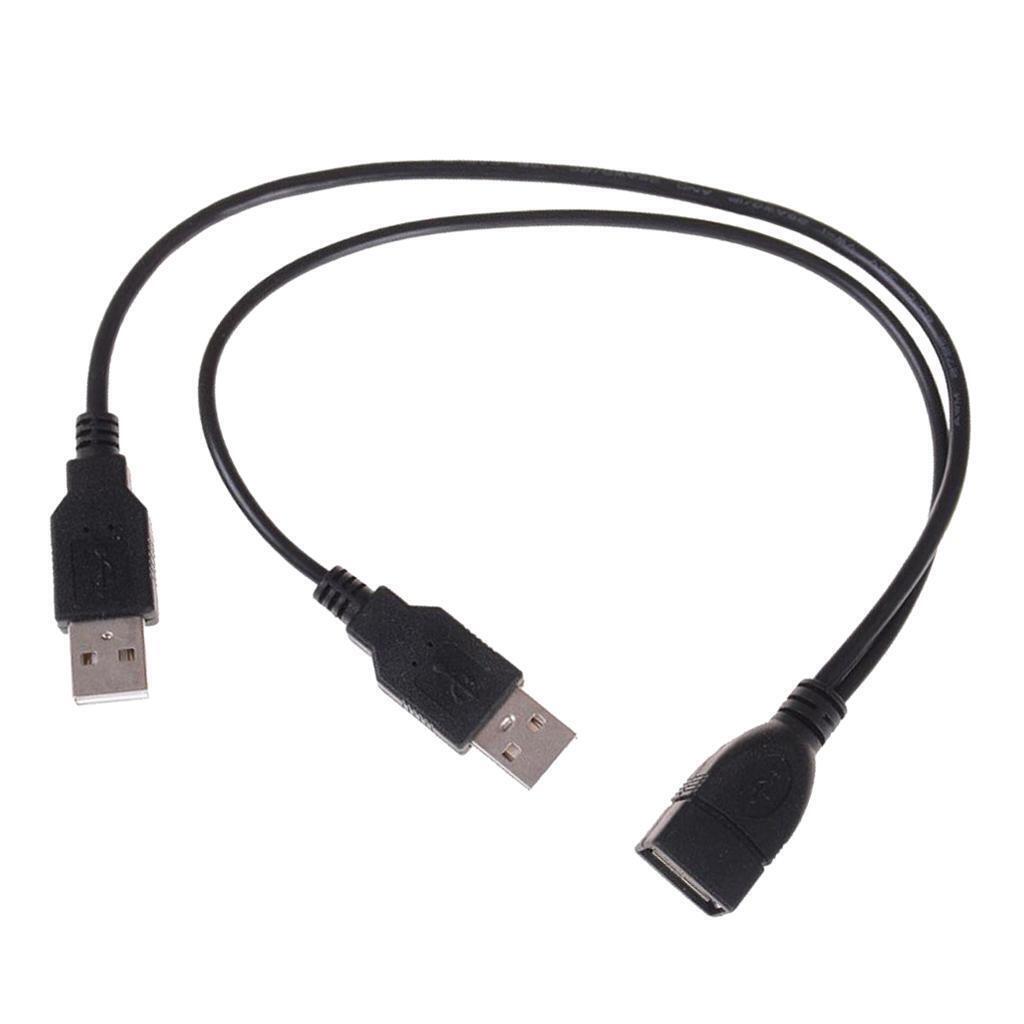 USB 2.0 socket to two USB male splitter hub charger data cables