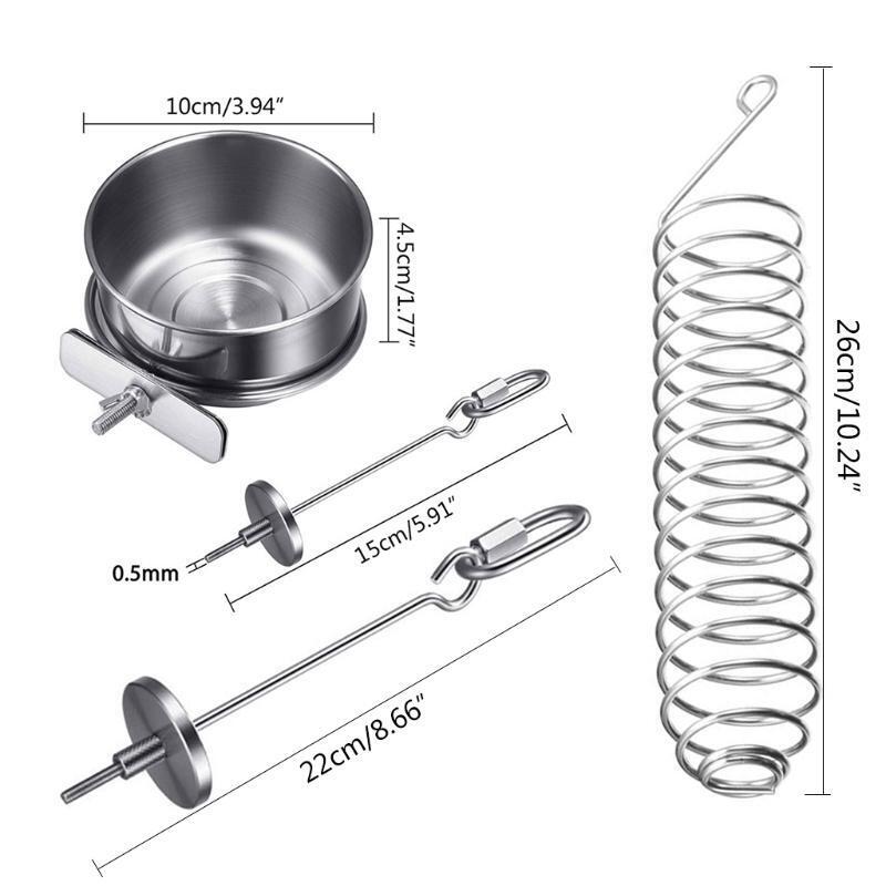 4 Pcs Bird Food Holder Treat Skewer Stainless Steel Parrot Hanging Fruit Feeder