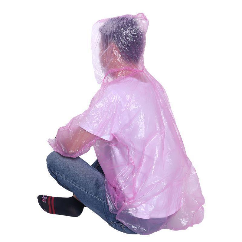 1 x Disposable Emergency Raincoat Travel Hiking Camping Hood Poncho Camping