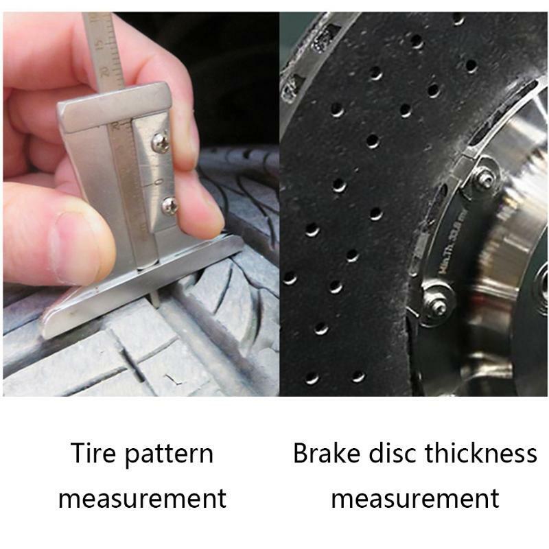 Brake Disc Thickness Measuring Caliper Vernier Ruler Tyre Tire Tread Depth Gauge