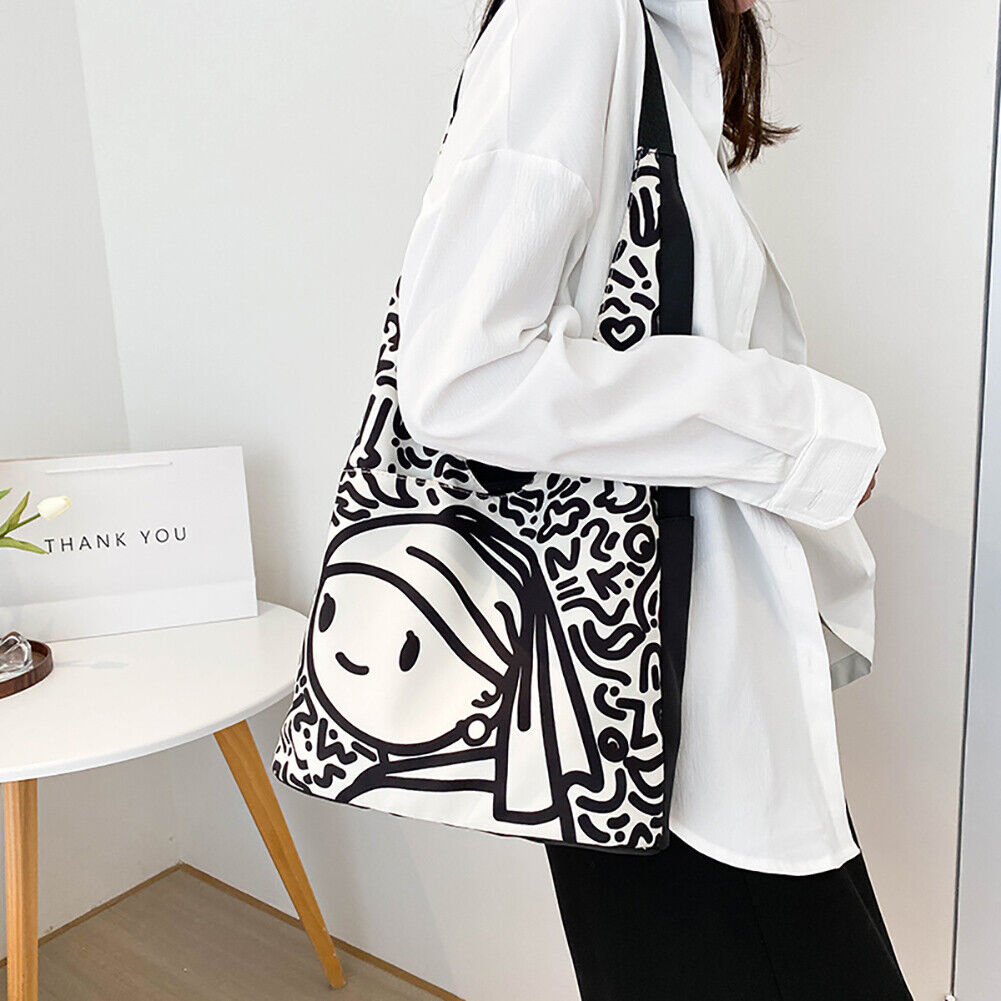 Summer Art Painting Canvas Tote Bag Women Leisure Shopping Travel Handbags