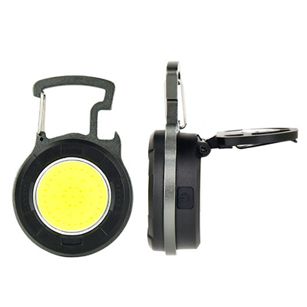 Camping 10W COB LED Keychains Clip Flashlight 500lm Waterproof Pocket Lamp