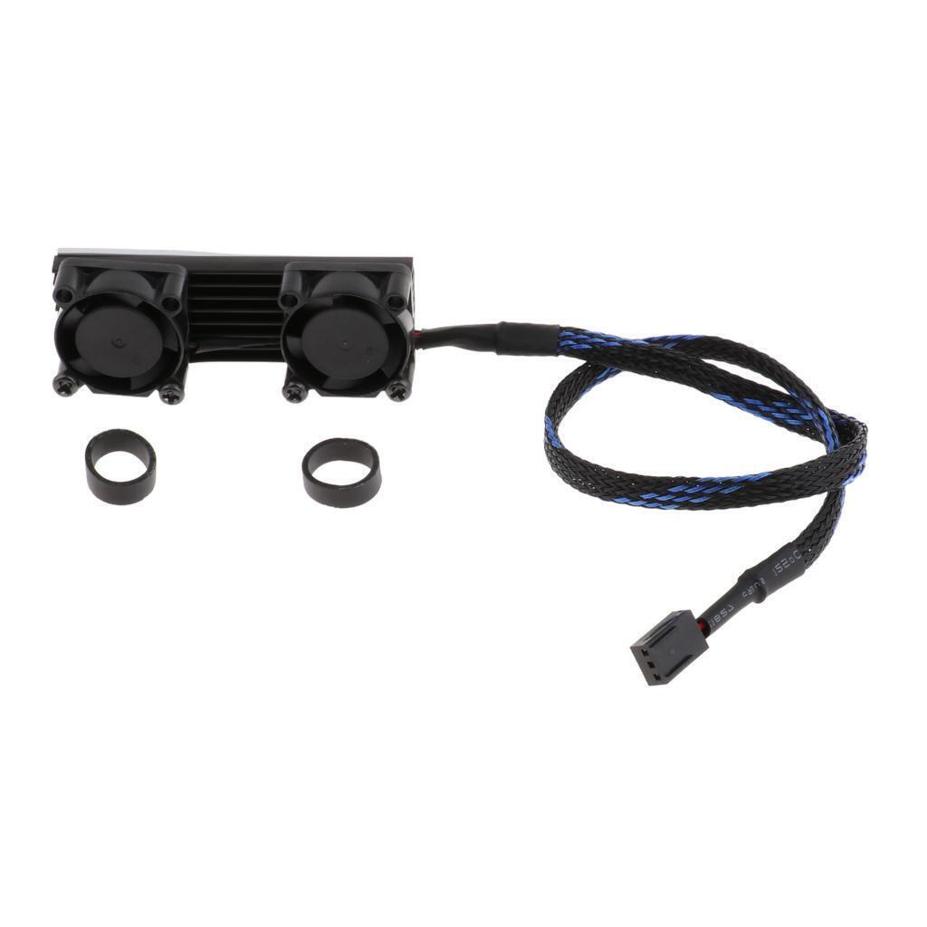 M.2 SSD 2280 3 Pin Dual Active Cooling Fan Heatsink Radiator Fin Black