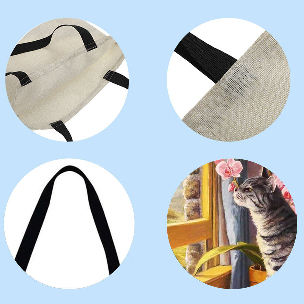 Cat Printed Shoulder Shopping Bag Casual Large Tote Handbag (40*40cm)C