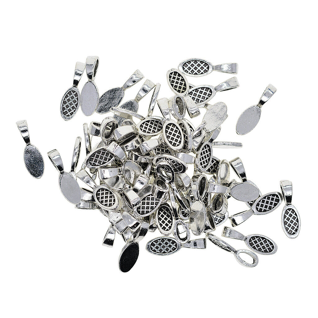 50 Pieces Tibetan   Glue on 27mm Bail Pendant Cabochon DIY Jewelry