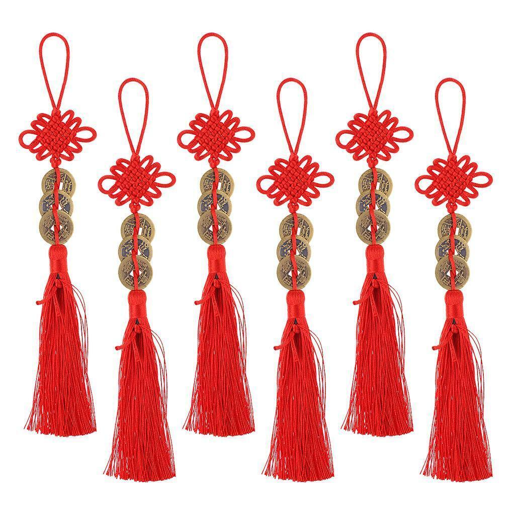 6 lot Chinese Amulet Feng   Hanging Pendant Tassel Decorative
