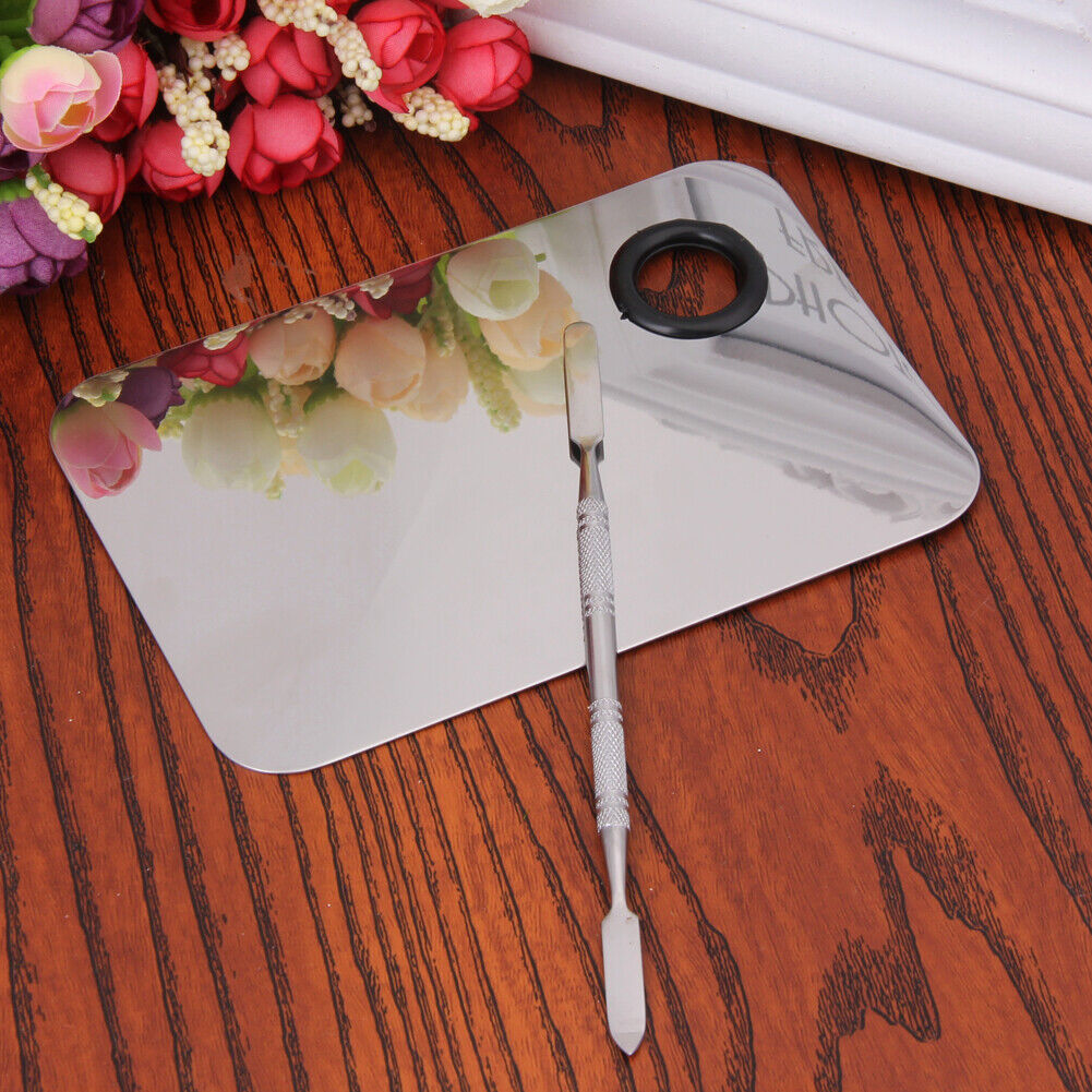 Stainless Steel Makeup Mixer Nail Art Polish Foundation Mixing Plate