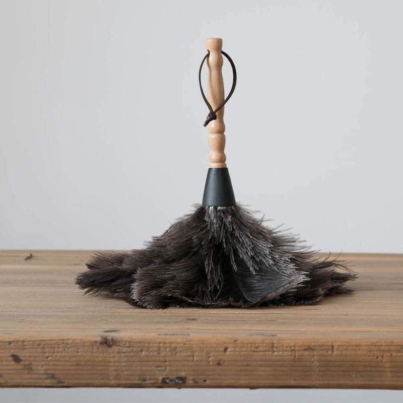 Ostrich Duster Feather Cleaning Brush Wood Handle Computer Dust Removal