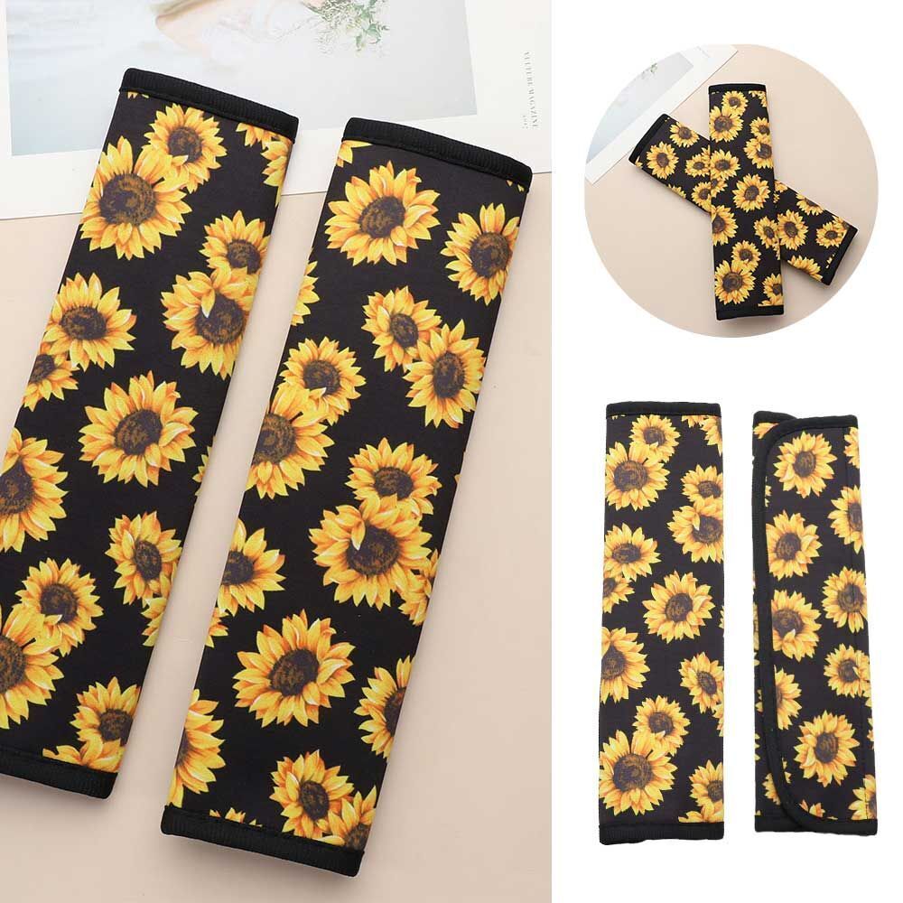Car Seat Belt Pads Backpack Straps Sunflower Shoulder Seat Belt Cover Universal