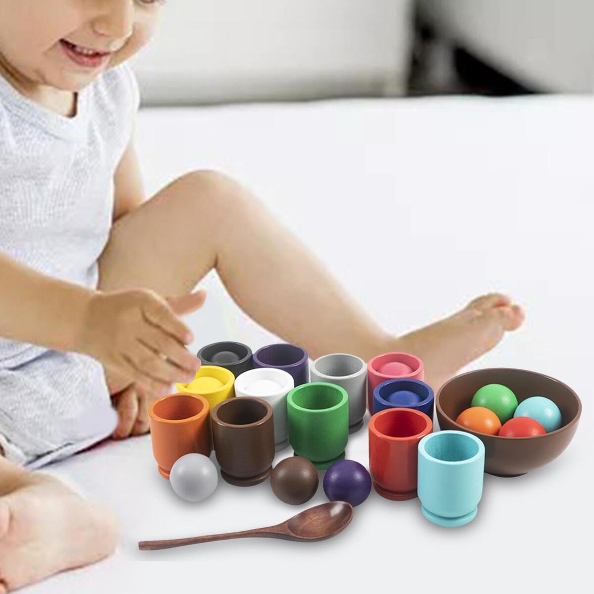 Matching Sorting Balls in Cups Training Logical Thinking Board Game for Kids