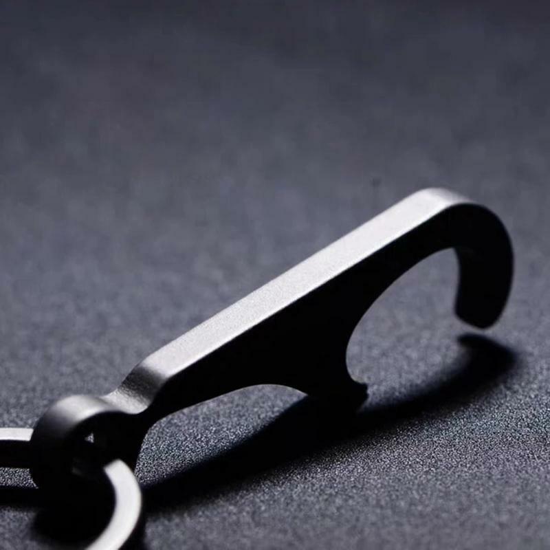 TC4 Titanium Alloy Creative Mini Beer Bottle Opener Keychain with Key Rings EDC