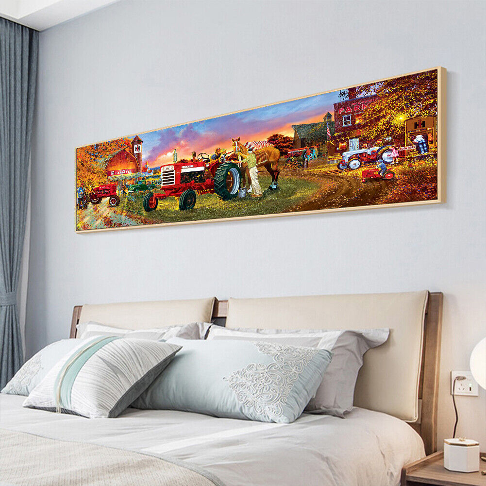 Farm Tractor 5D DIY Full Drill Round Diamond Painting Mosaic Home Decor