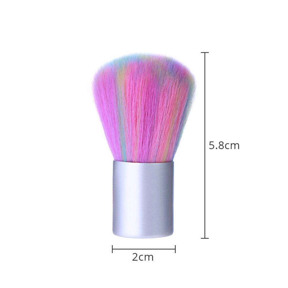 Rainbow Color Manicure Cleaner Nail Art Dust Brush Fiber Hair Powder Remover
