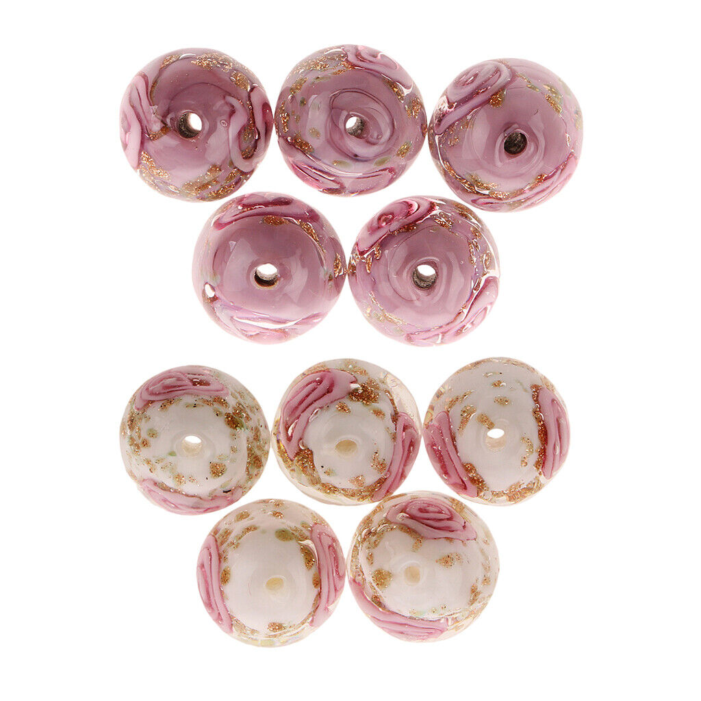 10 Pieces Glitter Lampwork   for Jewelry Making 12mm