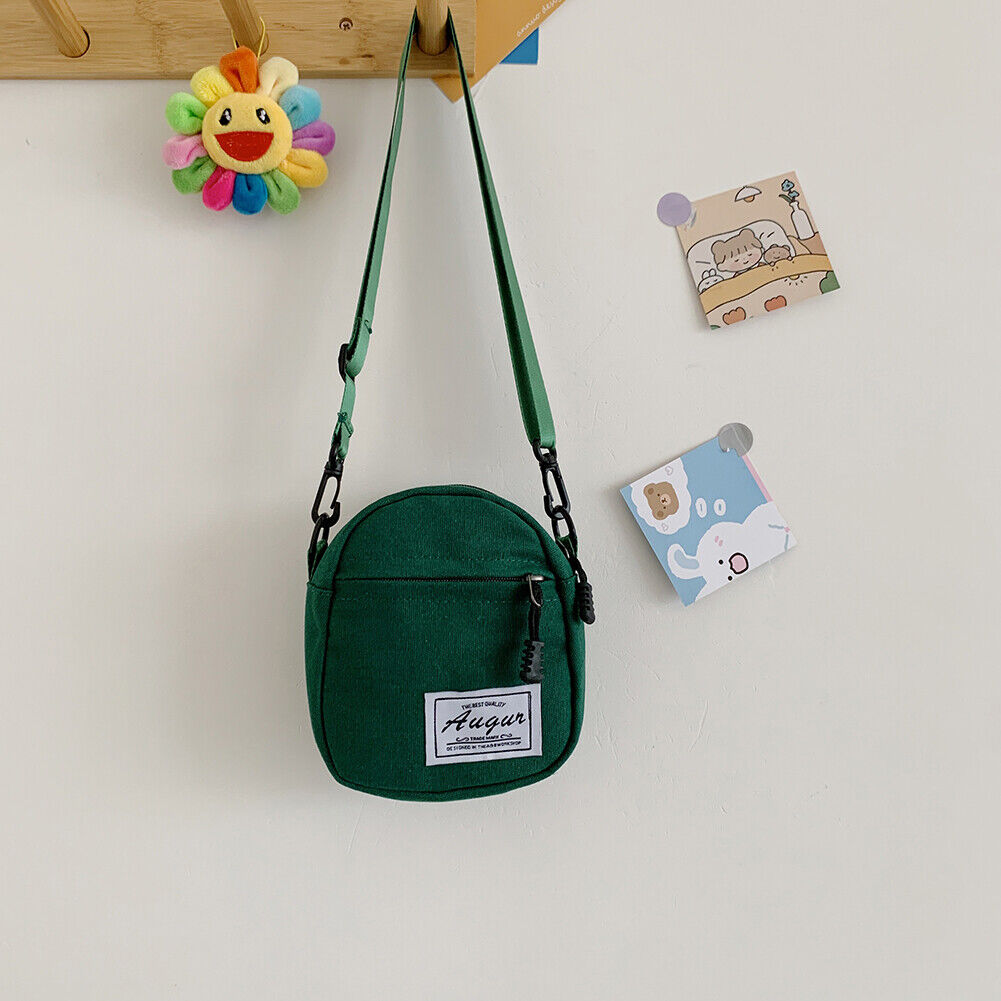 Fashion Women Canvas Patchwork Crossbody Bag Casual Mini Handbags (Green)