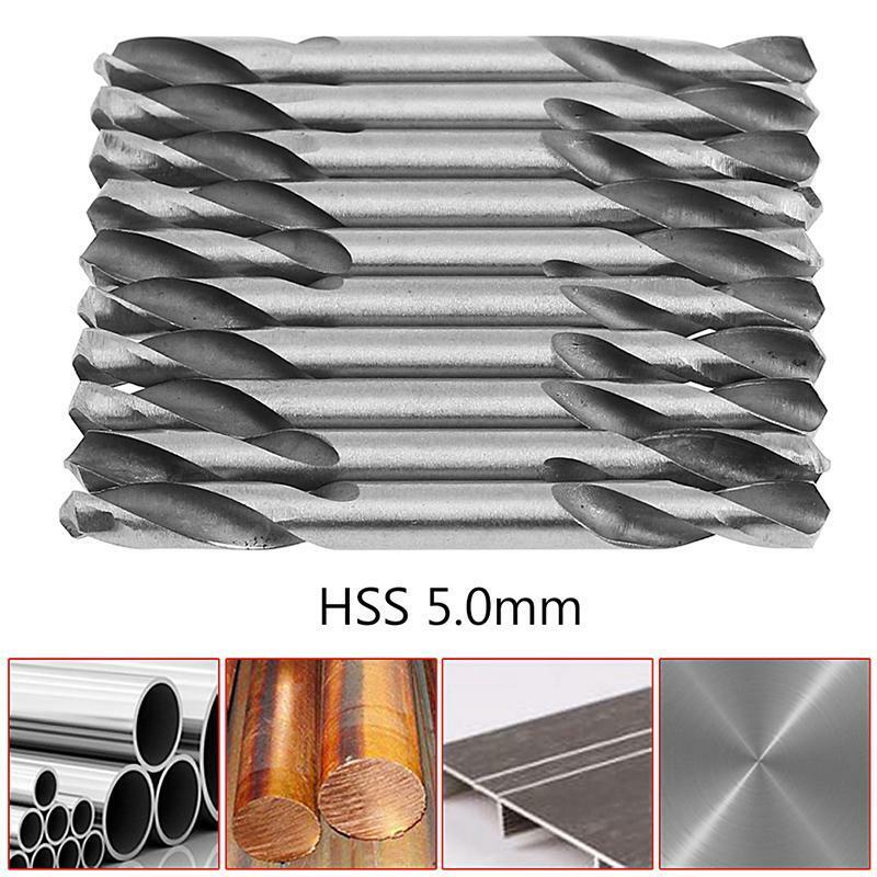10Pcs 5mm HSS Double Ended Spiral Torsion Drill Tools Drill Set