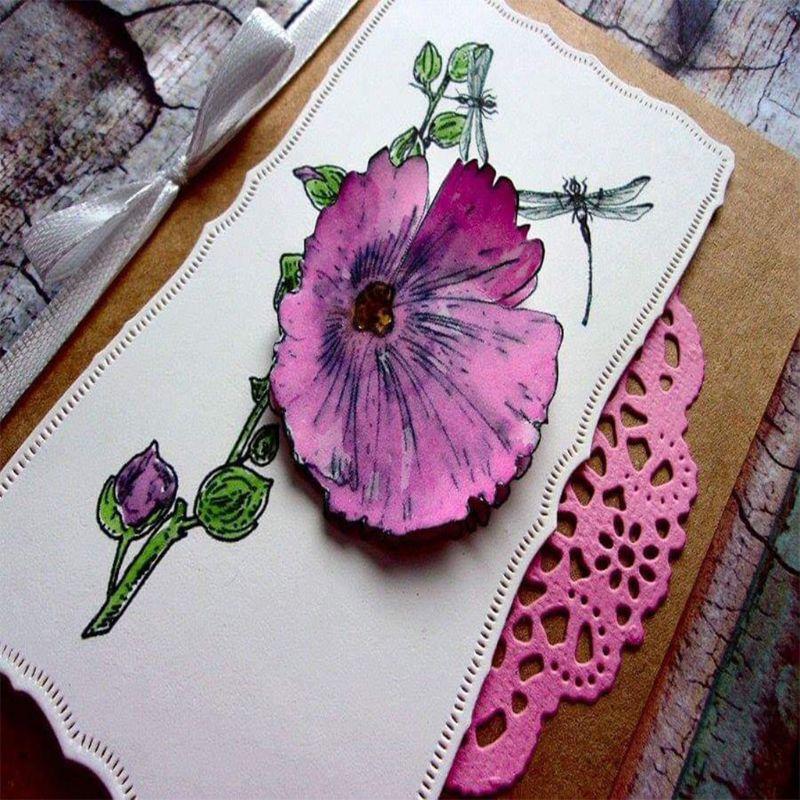 Dragonfly Flowers Silicone Clear Seal Stamp DIY Scrapbooking Embossing Photo Art