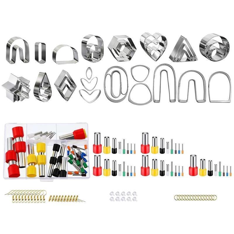 36Pcs Polymer Clay Cutters 40 Circle Shape Cutters with Earring Hooks Earplugs