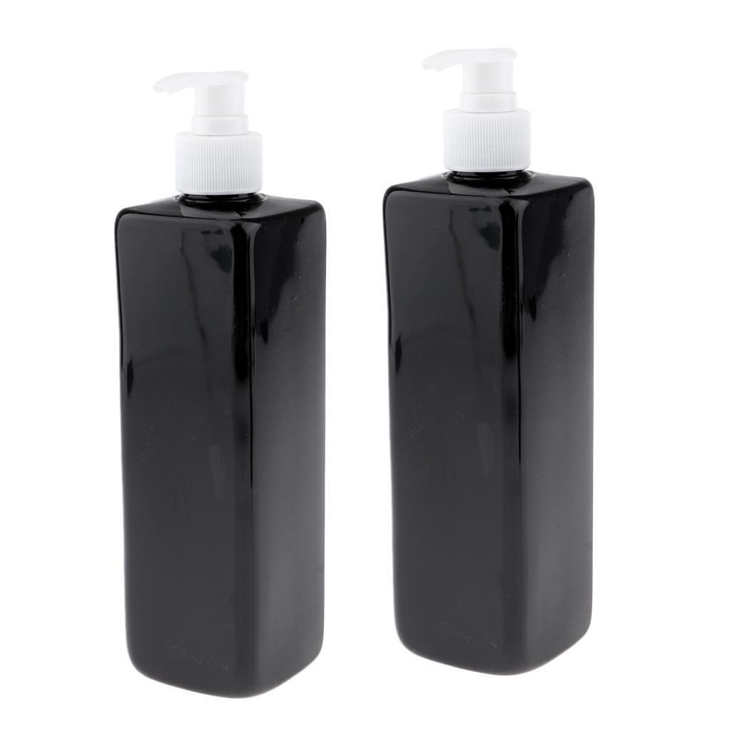 4Pcs Empty Plastic Shampoo Lotion Bottles with White/Black Pumps 500ML Large