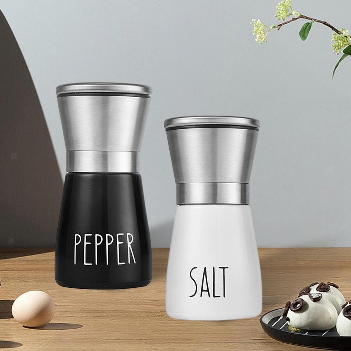 2 Pieces Salt Pepper Grinder Shakers Keep Moisture and Dust Away Easy Refill