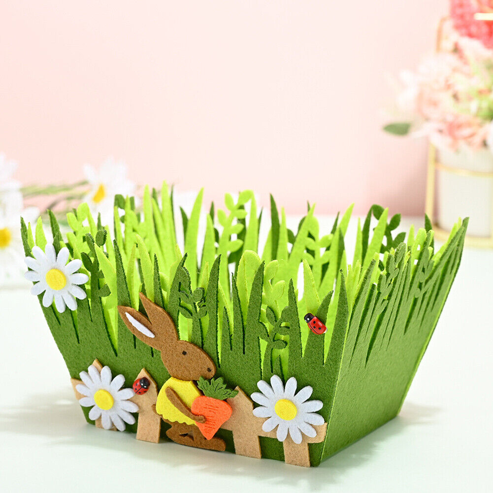 Easter Eggs Basket Portable Non-woven Storage Bucket Party Ornaments (D)