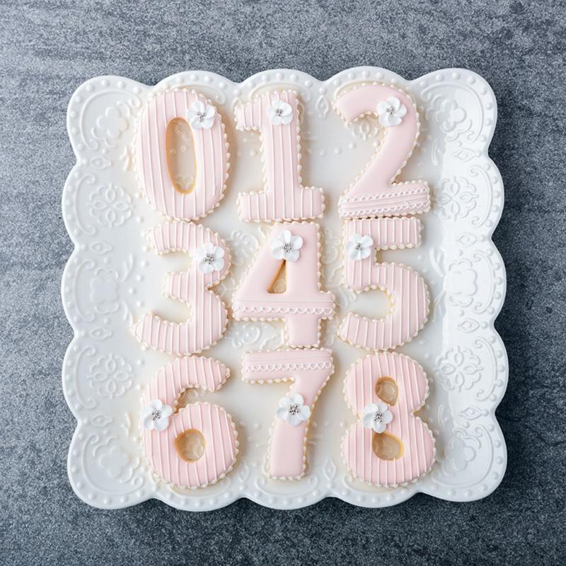 0-8 Number Shape Plastic Cake Mold Handmake DIY Cake Biscuits Plastic Mould