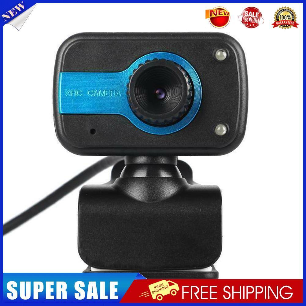 USB HD Webcam with Built-in Microphone 2LED Night Vision Clip-on Web Camera