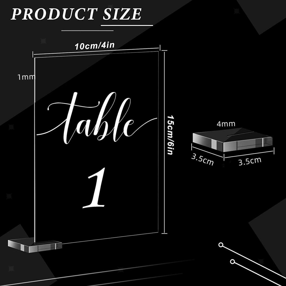 10Pcs Acrylic Place Cards Holder Blank Card DIY for Wedding Decoration
