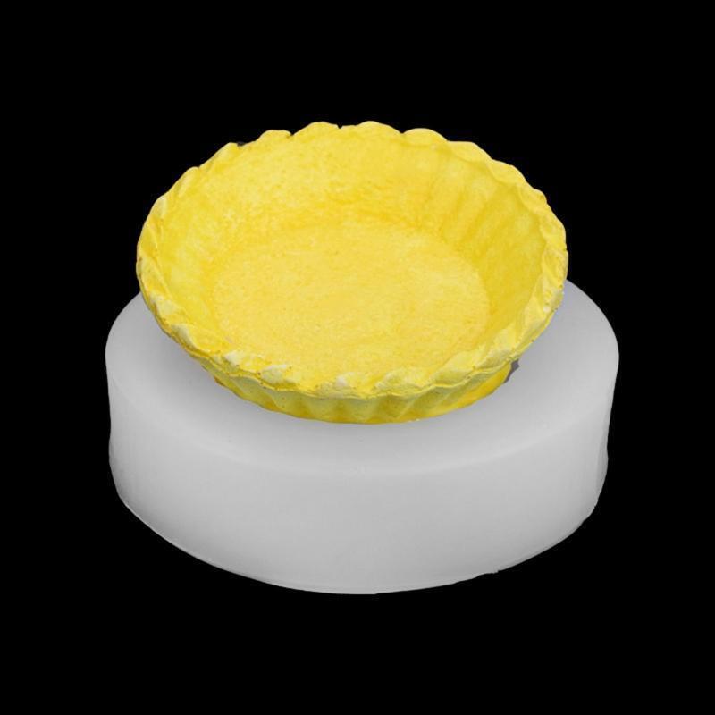 Egg Tart Skin Shape Silicone Mold DIY Birthday Cupcake Topper Fondant Cake Decor