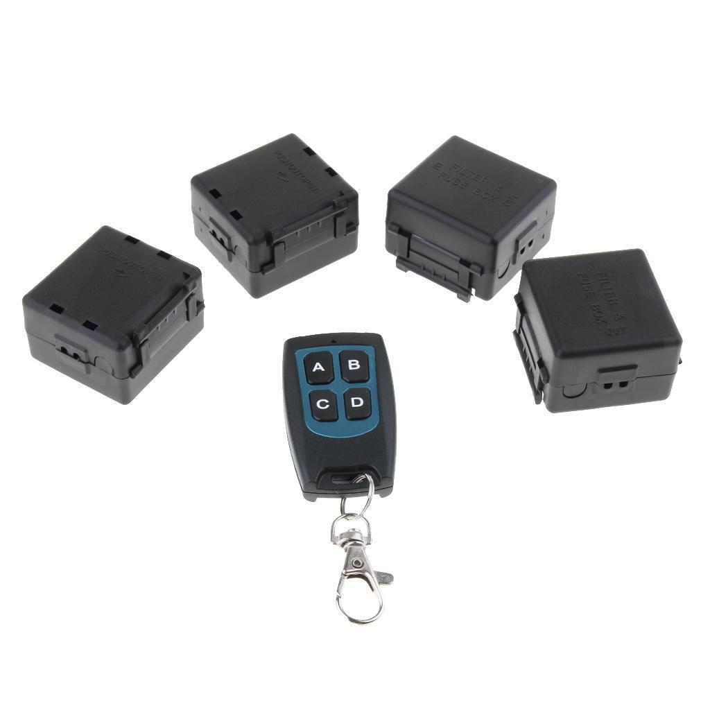 DC 12V 1 Channel RF Remote Relay Switch Transmitter And 4 Receivers