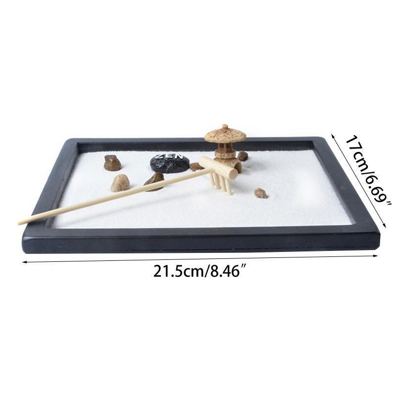 Zen Sand Garden for Desk Meditation Zen Gift for Feng Shui Yoga Tabletop Decor