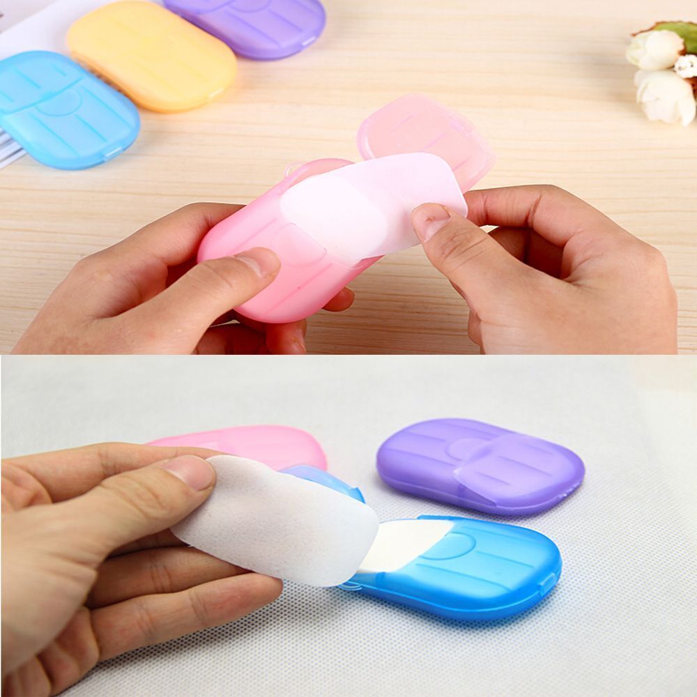 Home Portable Bath Soap Flakes Foaming Washing Hand Paper Slice Sheets