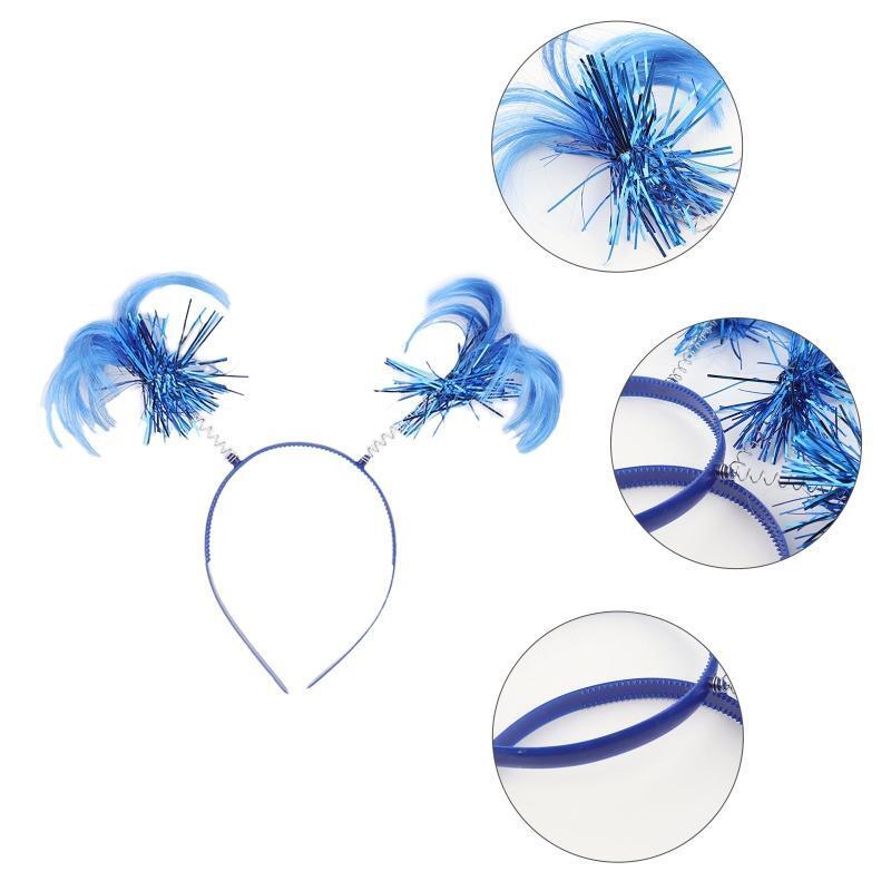 Royal Blue Wig Headband Girl Performance Hair Clip Antenna Head Band Headwear