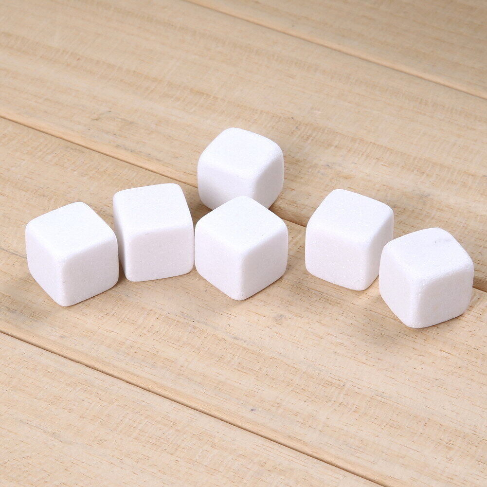 6pcs Natural Whiskey Stones Sipping Ice Cube Bar Wine Cooler Rock White