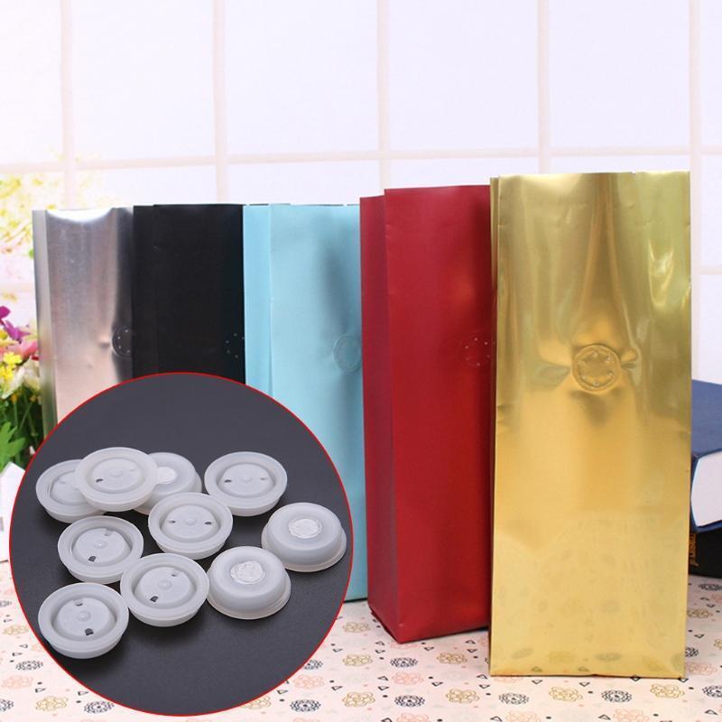 10pcs One-way Degassing PE Valve With Filter Exhaust Ventilation Vent Coffee Bag
