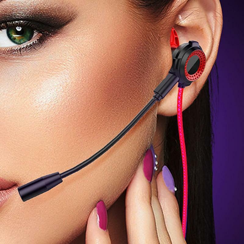 Replacement Headphone in-Ear Gaming Sets silicone Earplugs Anti-winding Wire