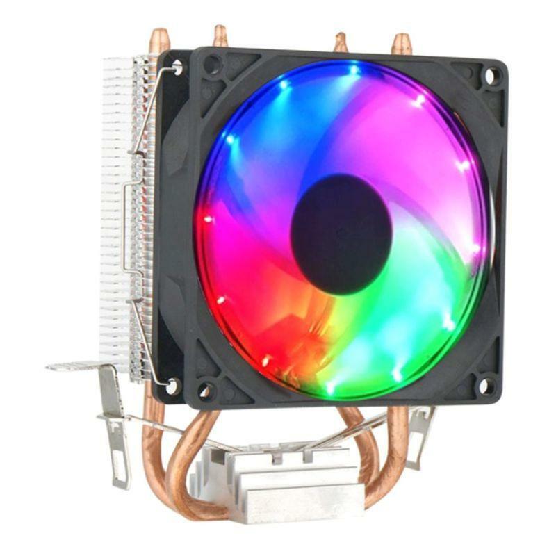 CPU Cooler Fan Dual Heatpipe Heat Sink with RGB Light for Intel LAG 1155 1156