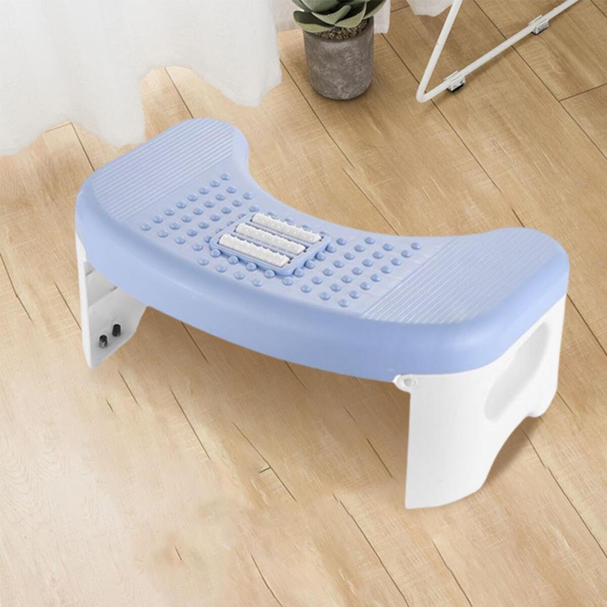 Folding Toilet Stool Anti Constipation Potty Step for Bathroom Office Blue
