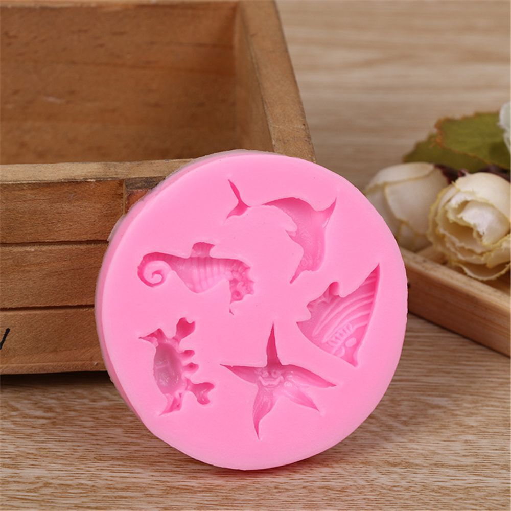 New Mini Baking Chocolate Silicone Fondant Mold Dolphin Sea Cookie Starfish