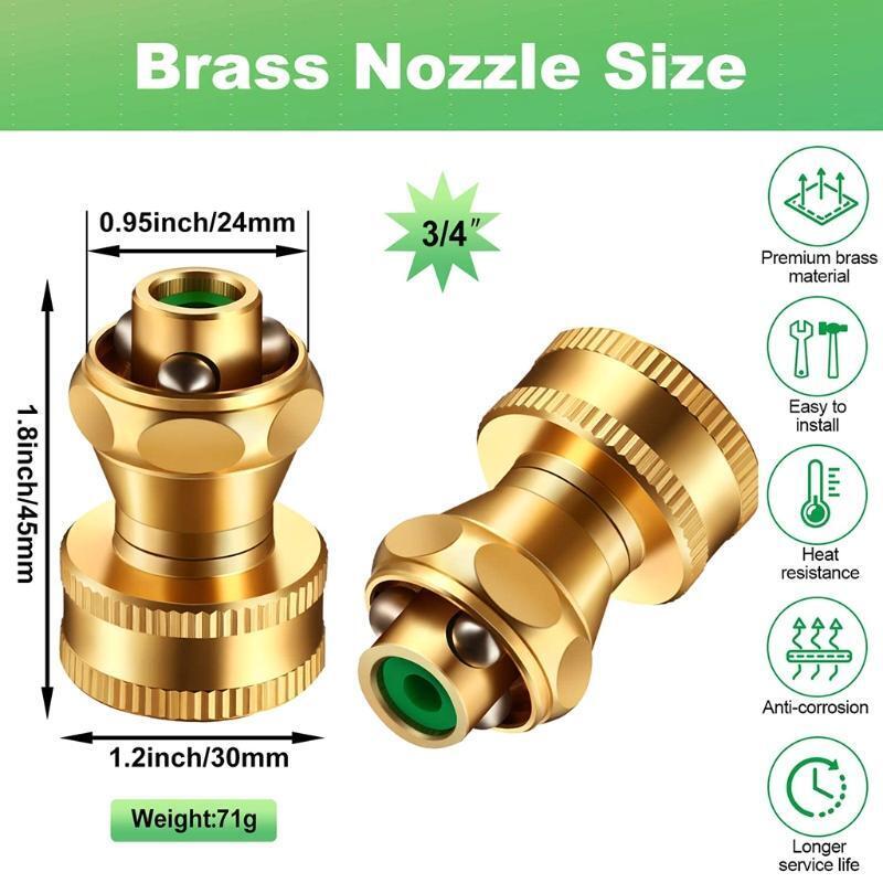 Brass Hose Nozzle Watering Sprayer Garden Twist Hosed Nozzles Watering Flowers