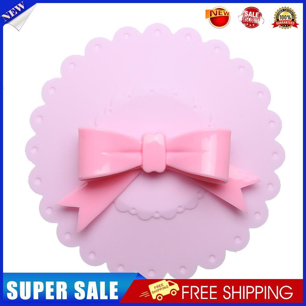 Bowknot Dustproof Reusable Cup Silicone Lid Seal Cup Cover (Light Purple)