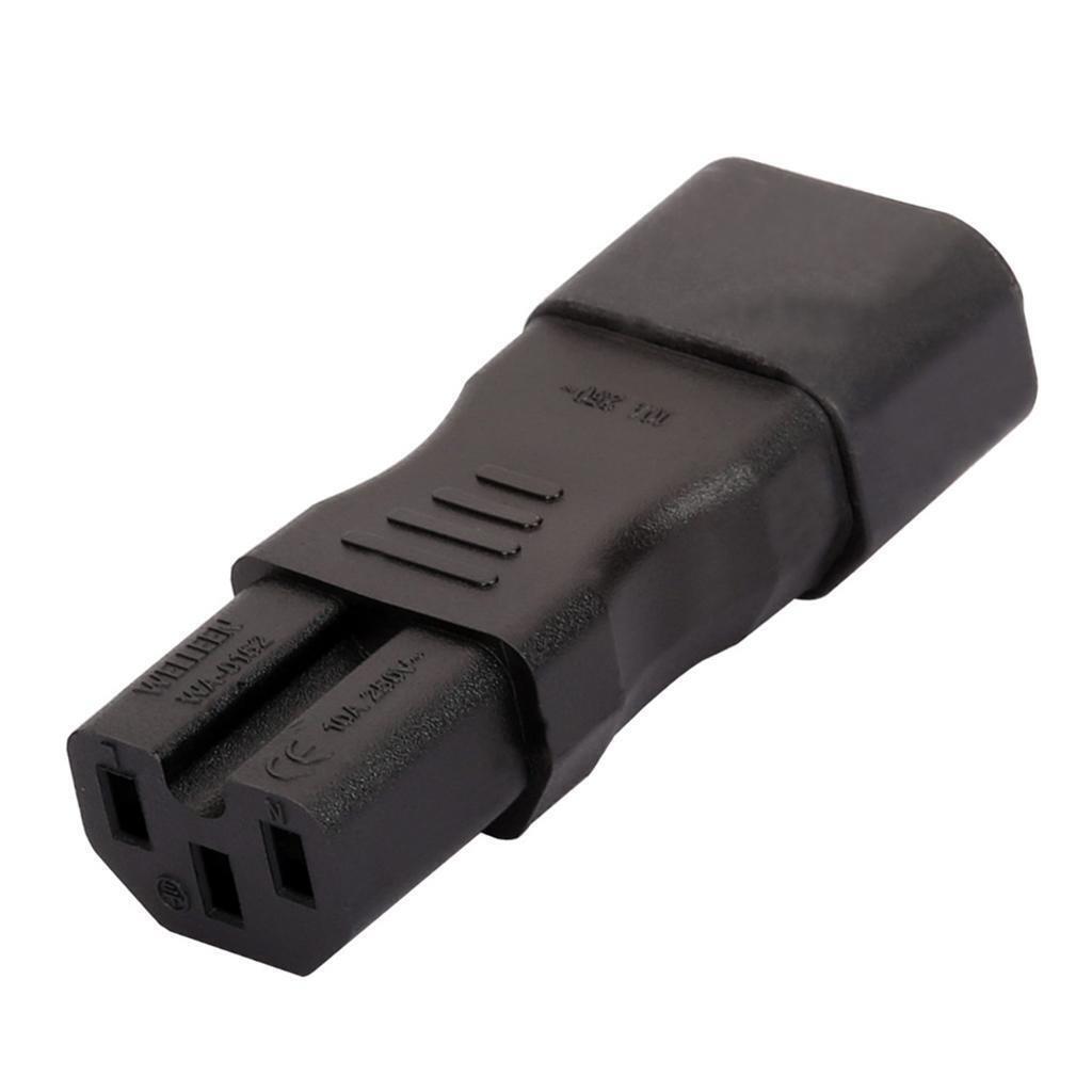 Power Supply, IEC 320 C14 Male to 320 C15 Female Converter Adapter