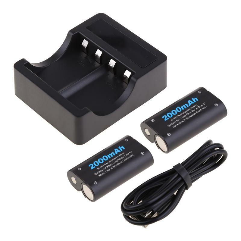 2 Pcs 2000mAh Battery Pack & Charger Station for -Xbox One/One S/One X