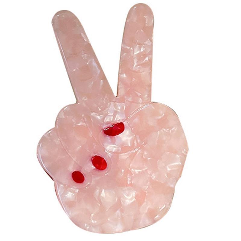 Cute V Gesture Shape Hairpin Simple Hair Bangs Headdress Cartoon Style Hairpin