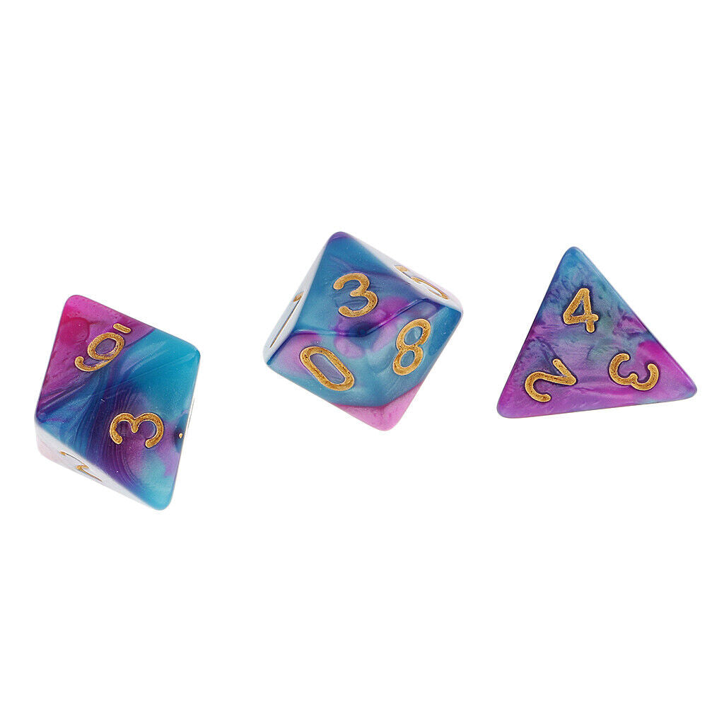 7pcs Multi-side  Double-  D20 D12 D10 D8 D6 D4 for DND MTG RPG